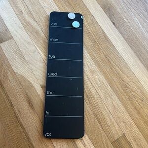 Hanging chalkboard weekly calendar with two magnets
